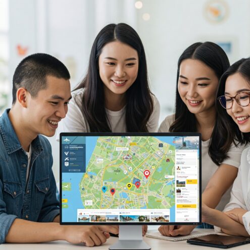 virtual travel planner used by gorup of friends for there trip planning